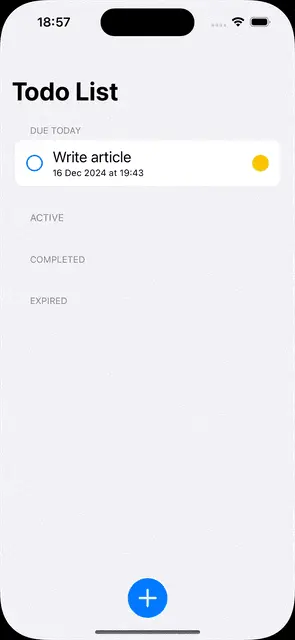 Пример управления статусом задачи через уведомления на заблокированном экране