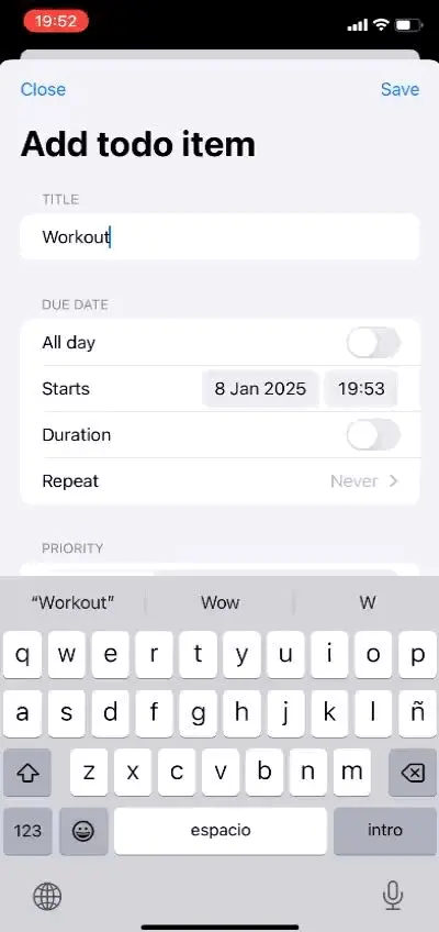 Пример доступных действий через уведомление