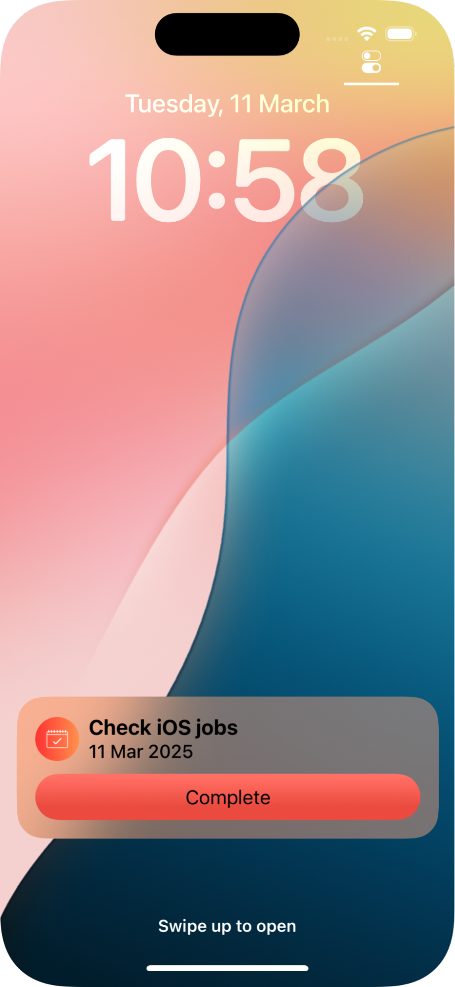 Пример уведомления на заблокированном экране телефона