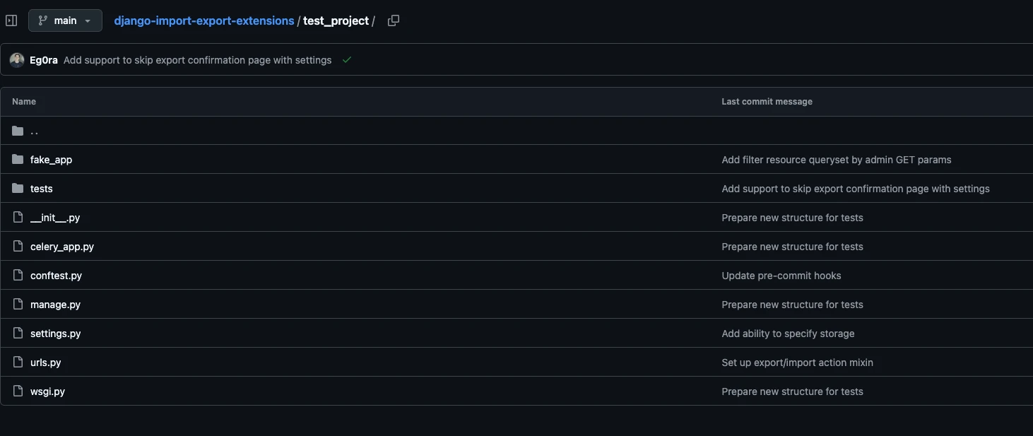 Структура тестового проекта